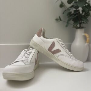 White and Pink Sneakers